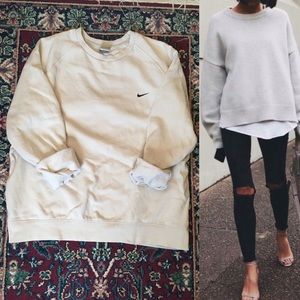 nike cream crewneck